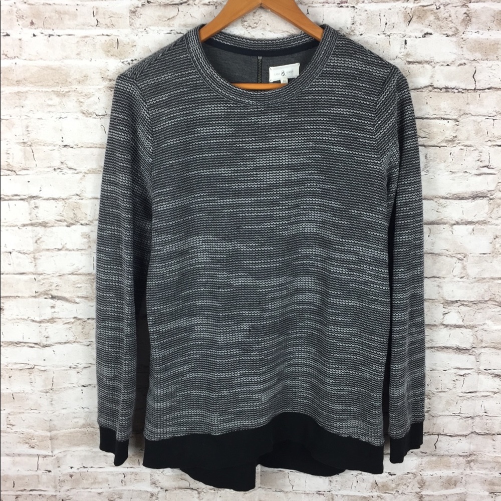 Lou & Grey Crew Neck Zipper Sweater Pullover